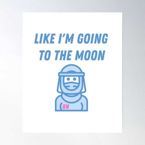 Nurse Healthcare Hero In Ppe Blue Text Poster Wall Art, Modern Wall Decor, 12x18 UNFRAMED