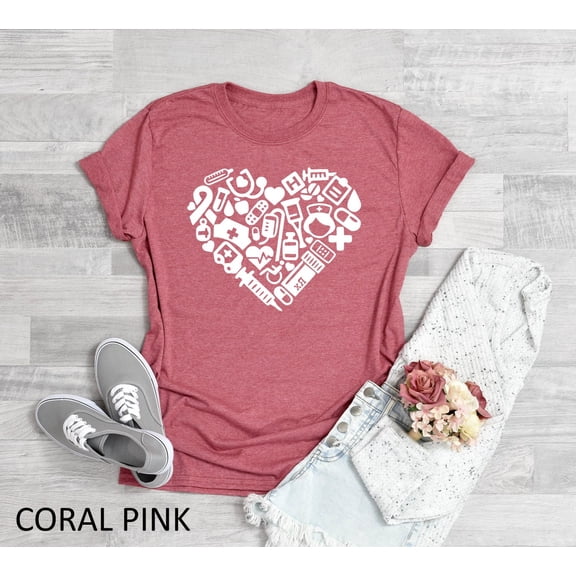 Nurse Heart Shirt, Nursing School Tee, Nursing Student Shirt, School Spirit Shirts, Nursing Gifts, School Nurse Tee, Nurse Gift Shirt TSHIRT All Size S-5XL