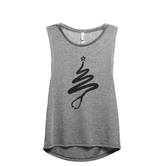 Nurse Holiday Spirit Women's Fashion Sleeveless Muscle Workout Yoga Tank Top Heather Grey Grey X-Large