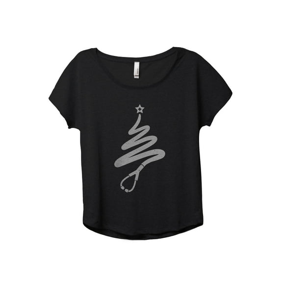 Nurse Holiday Spirit Women's Fashion Slouchy Dolman T-Shirt Tee Heather Black Large