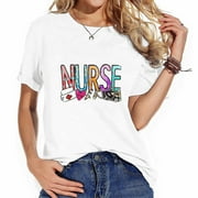 BUDENS Nurse I'Ll Be There For You T-Shirt Womens Cute Short Sleeve Nurse Medical Graphic Tees Tops