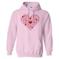 thumbnail image 1 of Nurse Icons Heart Hoodie Sweatshirt Unisex 2X-Large Pink, 1 of 5