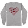 thumbnail image 1 of Nurse Icons Heart Long Sleeve Shirt Unisex 4X-Large Grey, 1 of 5