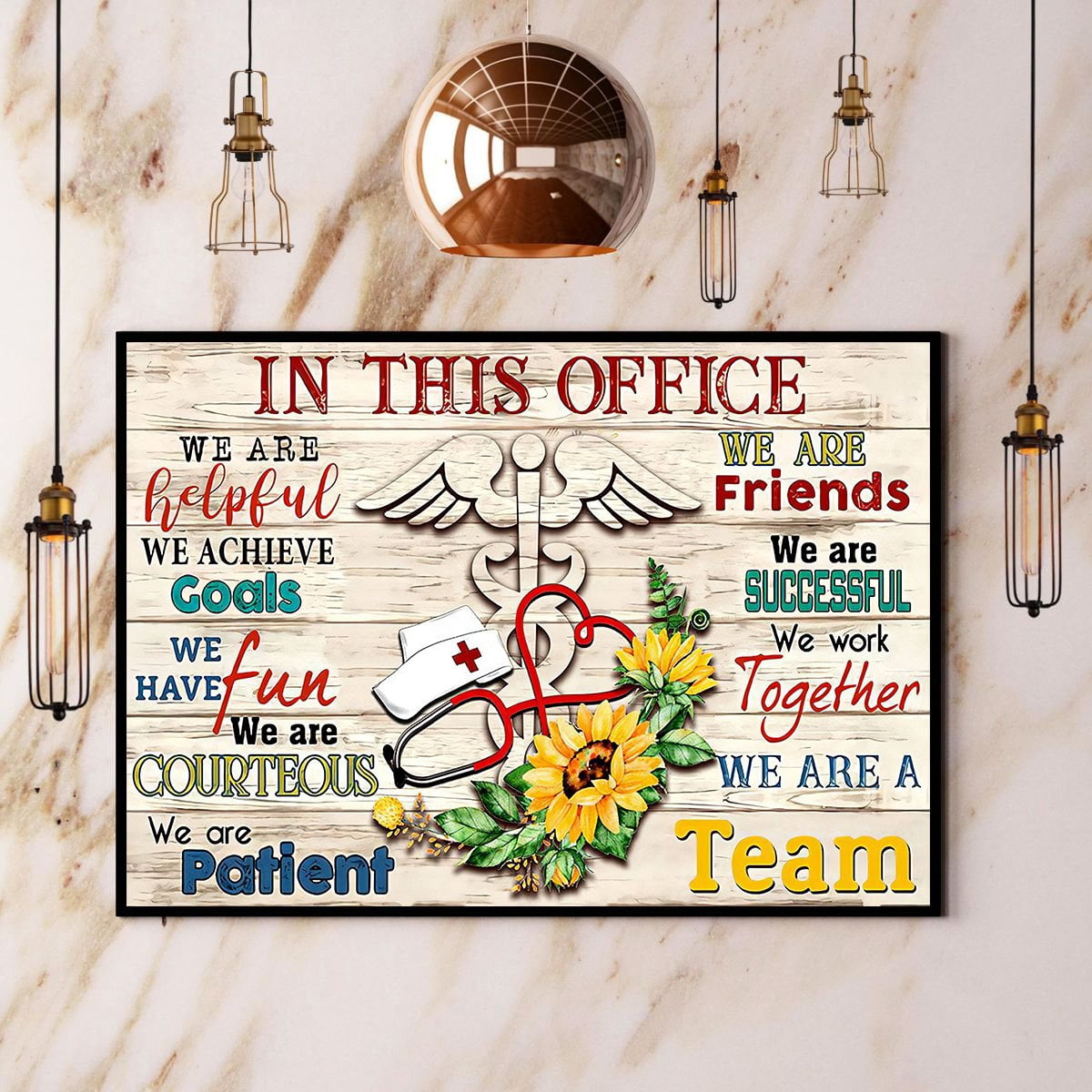 Nurse In This Office We Are A Team Poster No Frame Matte Wall Art Decor ...