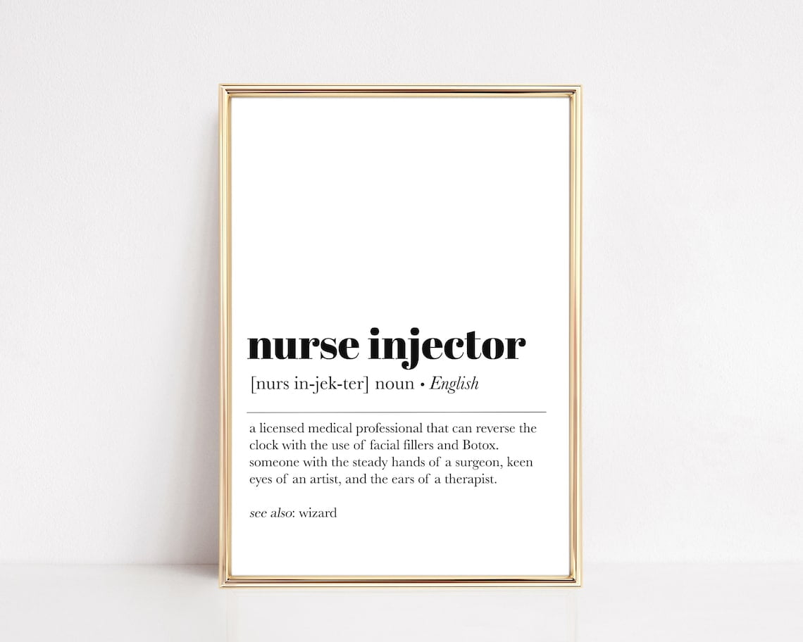 Nurse Injector Definition Print Esthetician Decor Salon Decor Beauty ...