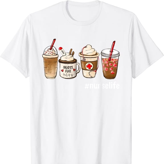 Nurse L1ife Funny Coffee Nurses Fuel Registered Nurse MediC1Al WoM1ens T-S1Hirt