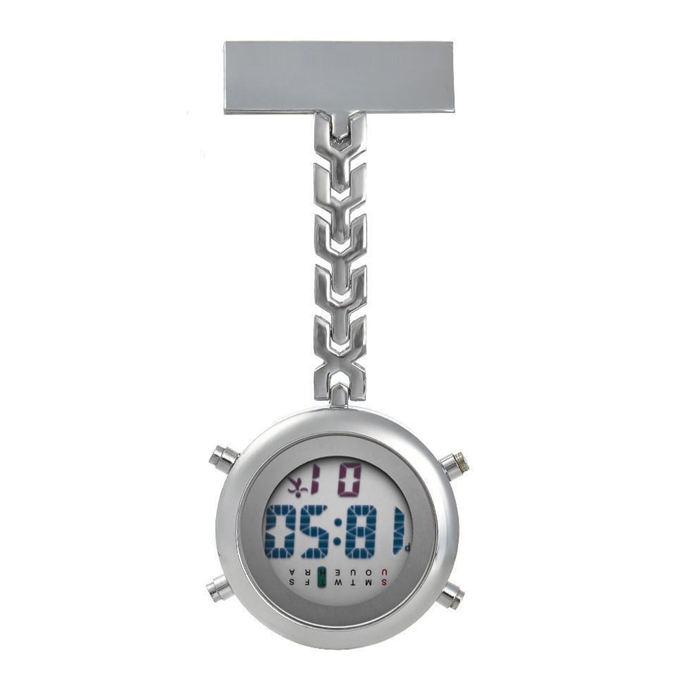 Nurse Lapel Pin Watch Hanging Medical Doctor Pocket Nurse Watch Pocket Watch Multi Function Metal Electronic Digital Display Chest Watch Alarm Timer Walmart