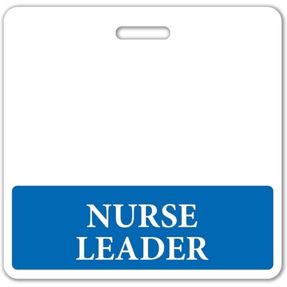 Nurse Leader Badge Buddy Horizontal - Heavy Duty Badge Buddies for Nurse Leaders - Spill & Tear Proof Cards - 2 Sided - Quick Role Identifier ID Tag Backer by Specialist ID (Blue)