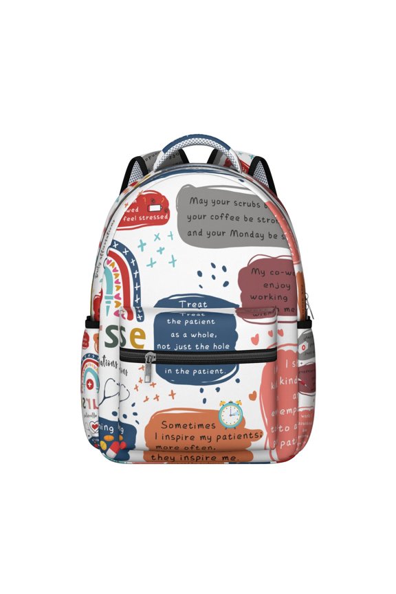 Nurse Life Backpack - Lightweight Waterproof Bookbag for Teens & College Students, Breathable & Stylish for Future Nurses, Funny & Cute Nurse Aesthetic