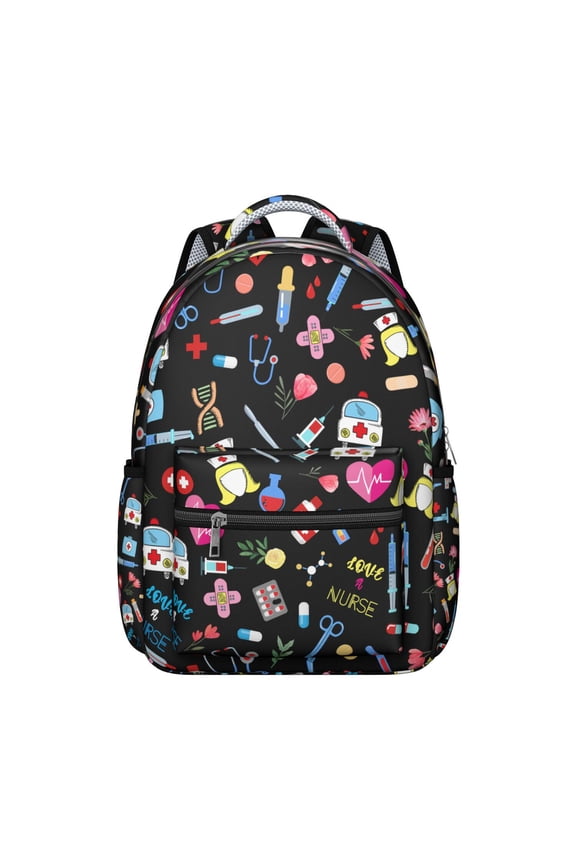 Nurse Life Backpack - Lightweight Waterproof Bookbag for Teens & College Students, Breathable & Stylish for Future Nurses, Funny & Cute Nurse Aesthetic