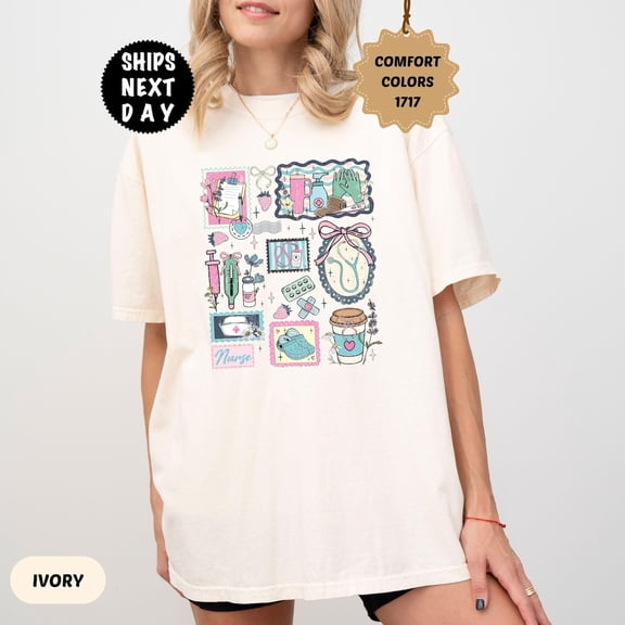 Nurse Life Collage Medical Scrapbook Grandma Core Nursing T-Shirt All Size S-3XL