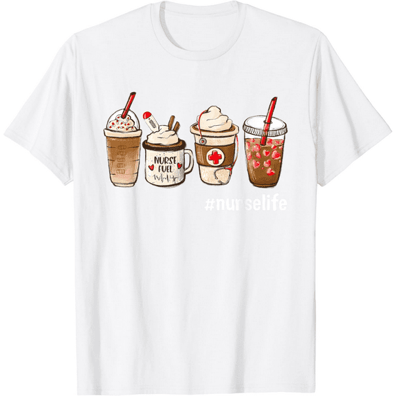 Nurse Life Funny Coffee Nurses Fuel Registered Nurse Medical Womens T-Shirt