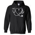 thumbnail image 1 of Nurse Life Heart Hoodie Sweatshirt Unisex Small Black, 1 of 5