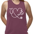 thumbnail image 1 of Nurse Life Heart Women's Muscle Tank Small Shiraz, 1 of 5