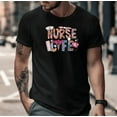 thumbnail image 1 of Nurse Life Leopard Print Nursing School Pride Quote Unisex T-Shirt, up to size 5XL, 1 of 2