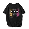 thumbnail image 1 of Nurse Life Leopard Print T-Shirt Women Graphics Nurse Week Casual Short Sleeve Shirts Summer Tops Gift Tee Black Medium, 1 of 3
