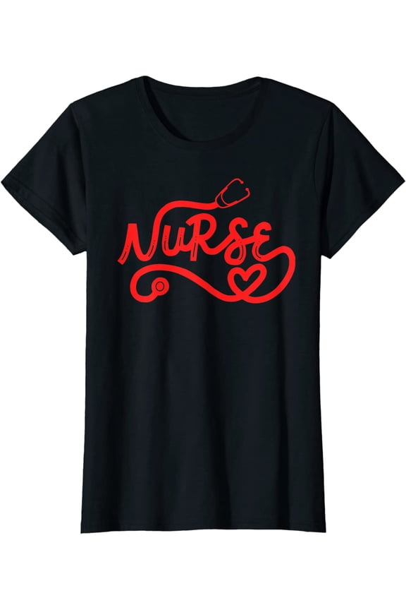 Nurse Life Love Heart Stethoscope RN Registered Nurse Gift T-Shirt