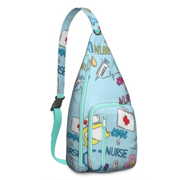 Nurse Life Sling Backpack&nbsp;- Cute Nurse Aesthetic Print Crossbody Bag, Water-Resistant Shoulder Pack for Nursing Students & Professionals