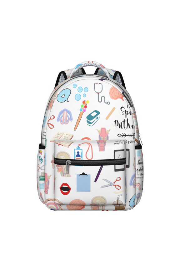 Nurse Life Students Backpack Saving Lives Every Day School Bag with Cute Nurse Design, Durable and Adjustable for Nursing Students and Students