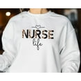 thumbnail image 1 of Nurse Life Sweatshirt, Registered Nurse Sweatshirt, RN Hoodie, Leopard Print Nurse, CNA Sweater, Nursing Sweatshirt, Nursing School Sweater, 1 of 5