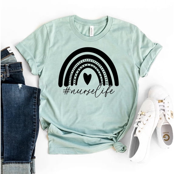 Nurse Life T-shirt Rn Shirt Nursing Grad Christmas Gift Stethoscope School Tee Registered Shirts Women's Future Student