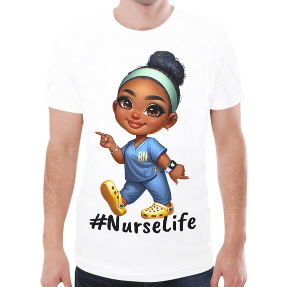 Nurse Life Unisex T-shirt (Size:XXXXL; Style:Nurselife New All Over Print T-shirt;)