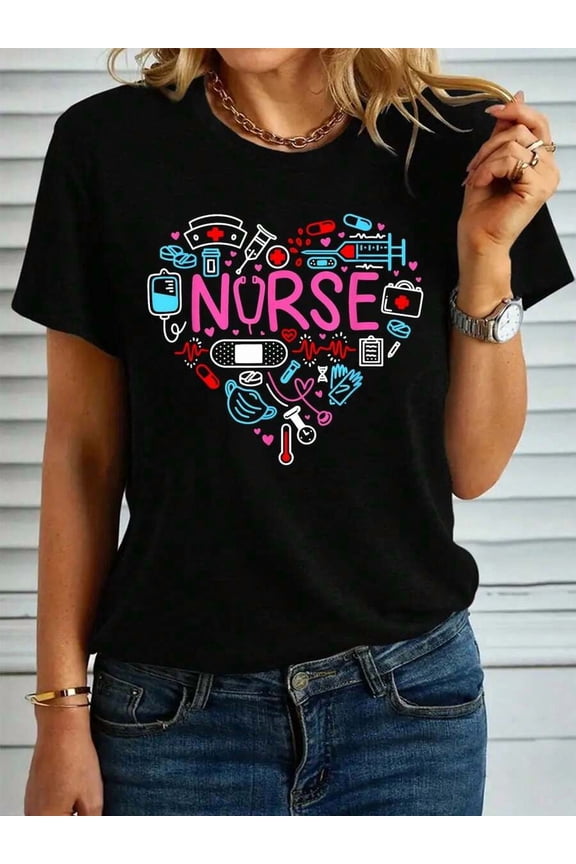 Nurse Love Nursing Student Rn Life Thank You Gifts For Women T-Shirt, Graphic Tees Women