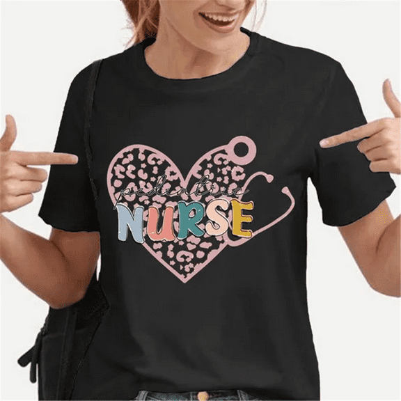 Nurse Love Printing T Shirt Harajuku Women Summer Short-Sleeve T-Shirt