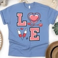 thumbnail image 1 of Nurse Love T-Shirt with Stethoscope and Syringe Graphic, CarolinaBlue, Size XL, 1 of 6