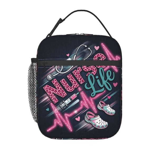 Nurse Lunch Bags For Women Nurse Lunch Box Nursing Medical Theme Insulated Lunchbox Nurses Day Gifts Reusable Cooler Tote Bag For Men & Women Office Travel Picnic