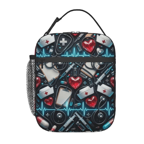 Nurse Lunch Box For Women Men, Reusable Nurse Tote Bag Portable Insulated Lunch Bag For Work Picnic Camping