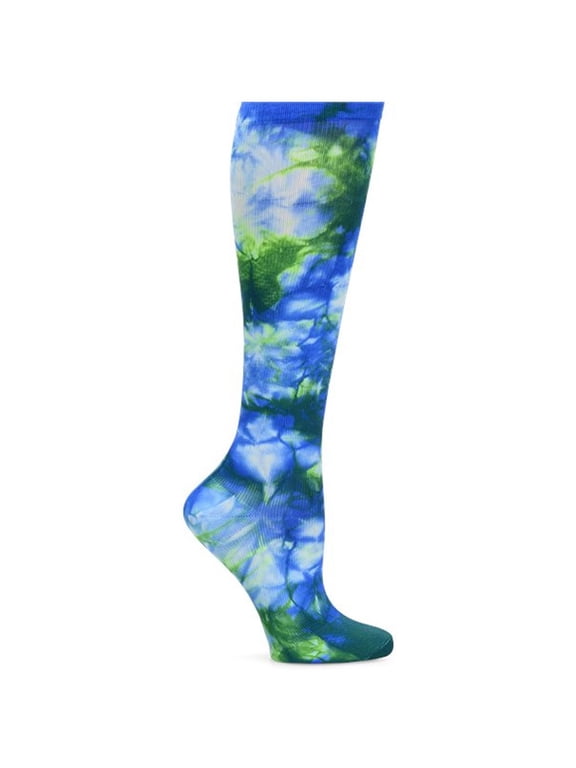Calf Socks | 12-14 mmHg Compression | Superior Support & Comfort | 1 Pair | Royal Green Tie Dye