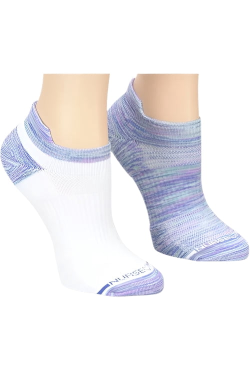Nurse Mates Compression Socks Anklet 2/Pack Color: Space Dye Aqua ...