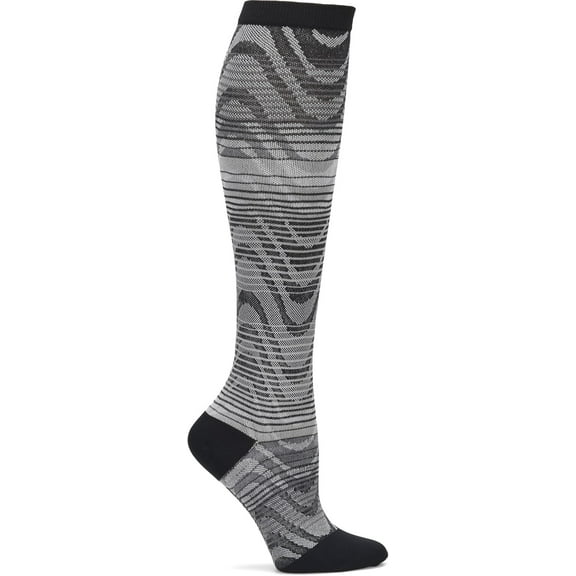 Nurse Mates Graduated Compression Socks 12-14 mmHg Regular Calf Up to 17" — Mild Support for Nurses & Healthcare Workers Color: Black Waves, Size: OS