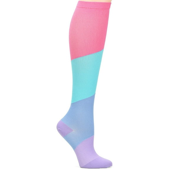 Nurse Mates Compression Socks Regular Calf Up To 17" Color: Color Block Bright, Size: OS