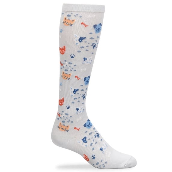 Nurse Mates Graduated Compression Socks 12-14 mmHg Regular Calf Up to 17" — Mild Support for Nurses & Healthcare Workers Color: Furry Faces, Size: OS