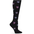 thumbnail image 1 of Nurse Mates Compression Socks Regular Calf Up To 17" Color: Heart Fusion Black, Size: OS, 1 of 5