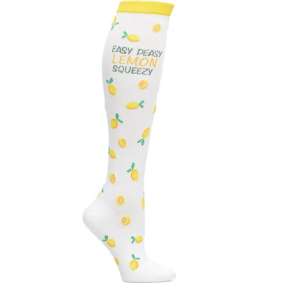 Nurse Mates Compression Socks Regular Calf Up To 17" Color: Lemon Squeezy, Size: OS