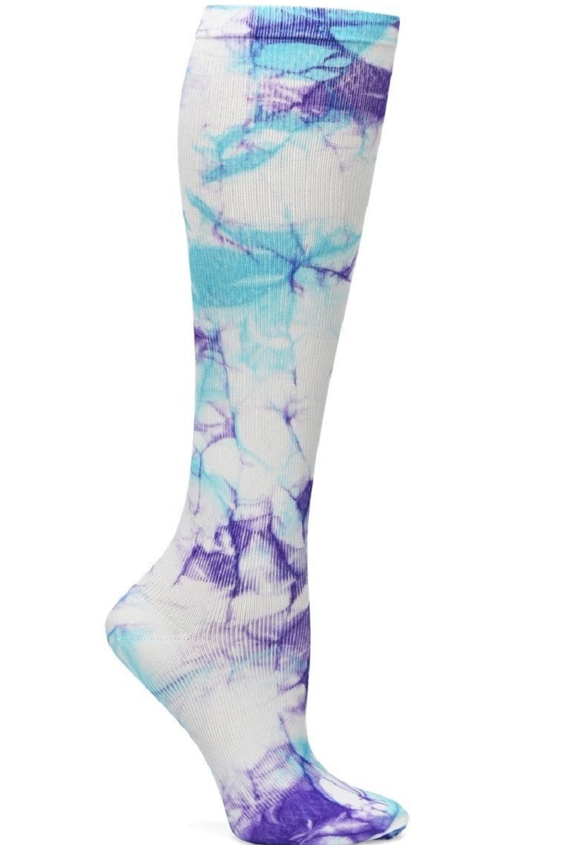 Nurse Mates Compression Socks Regular Calf Up To 17" Color Lilac/Aqua