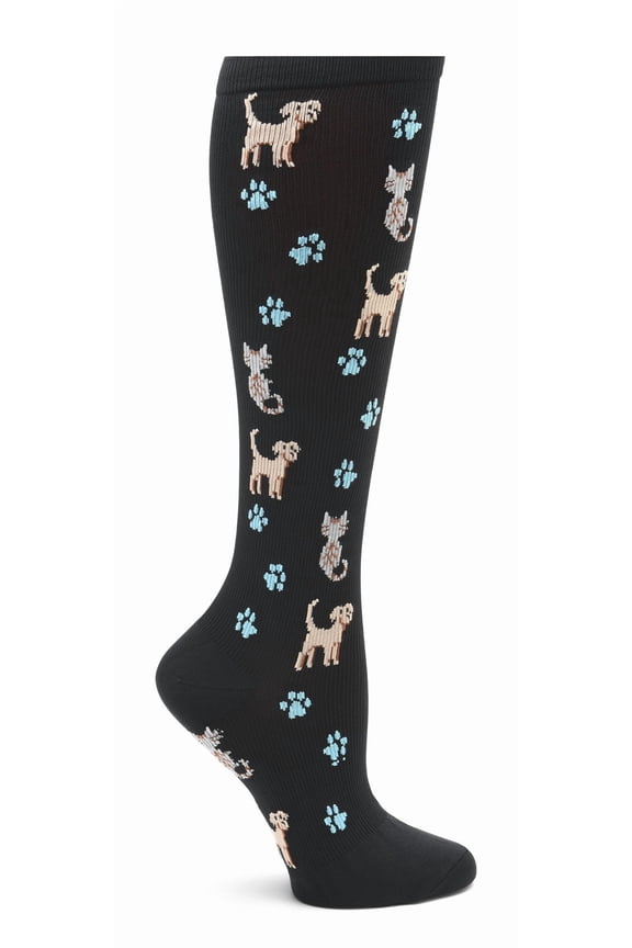 Graduated Compression Socks 12-14 mmHg Regular Calf Up to 17" - Mild Support for Nurses & Healthcare Workers Color: Pets N Paws, Size: OS