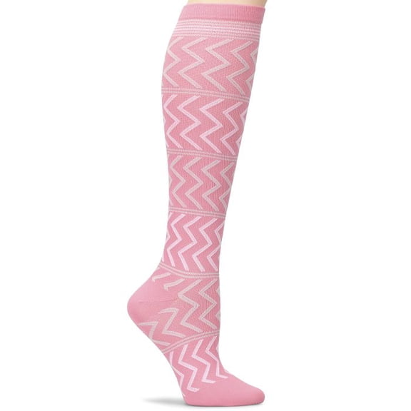 Nurse Mates Graduated Compression Socks 12-14 mmHg Regular Calf Up to 17" — Mild Support for Nurses & Healthcare Workers Color: Pink Chevy, Size: OS