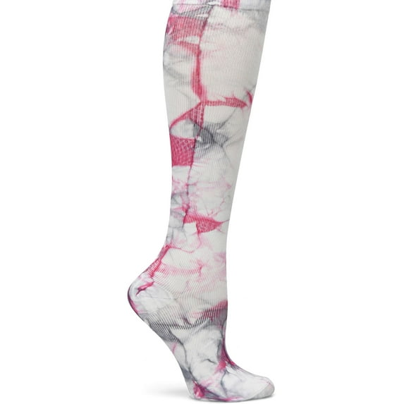 Nurse Mates Graduated Compression Socks 12-14 mmHg Regular Calf Up to 17" — Mild Support for Nurses & Healthcare Workers Color: Pink/Gray, Size: OS