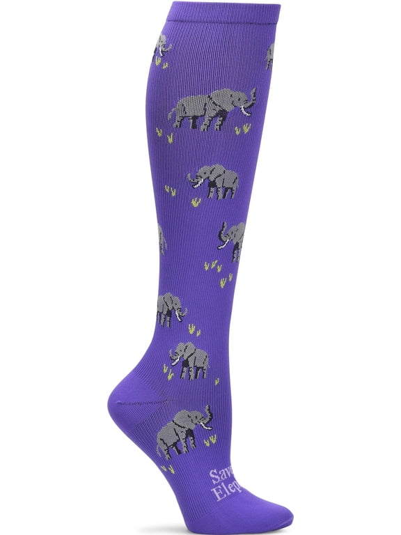 Women's Calf Socks | 12-14 mmHg Compression | Endangered Elephants