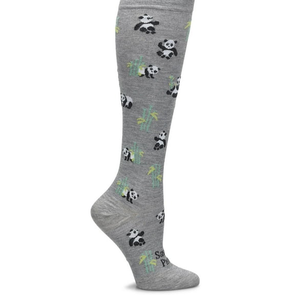 Nurse Mates Compression Socks Regular Calf Up To 17" Color: Save The Pandas, Size: OS