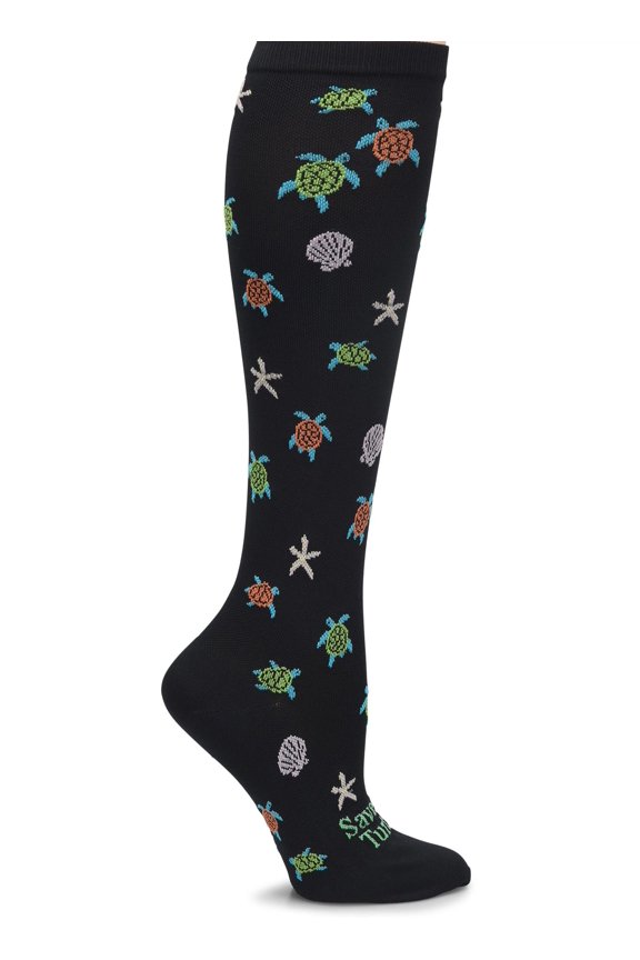 Compression Socks Regular Calf Up To 17" Color: Save The Turtles, Size: OS