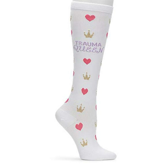 Nurse Mates Compression Socks Regular Calf Up To 17" Color: Trauma Queen, Size: OS