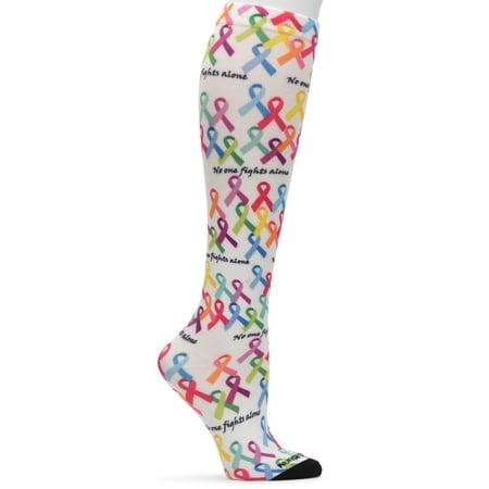 Nurse Mates Compression Socks Seamless 360° Color: Awareness Ribbons, Size: 9-11
