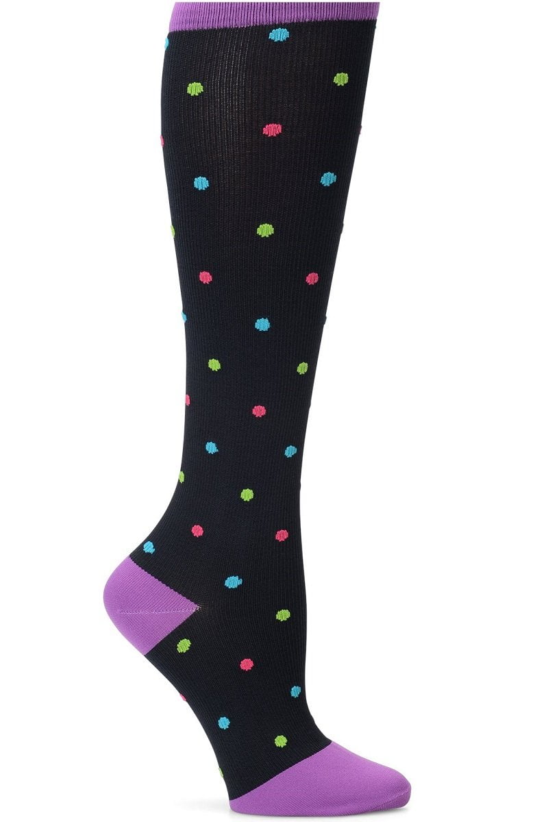 Nurse Mates Compression Socks Wide Calf Up To 22" Color Black/Bright