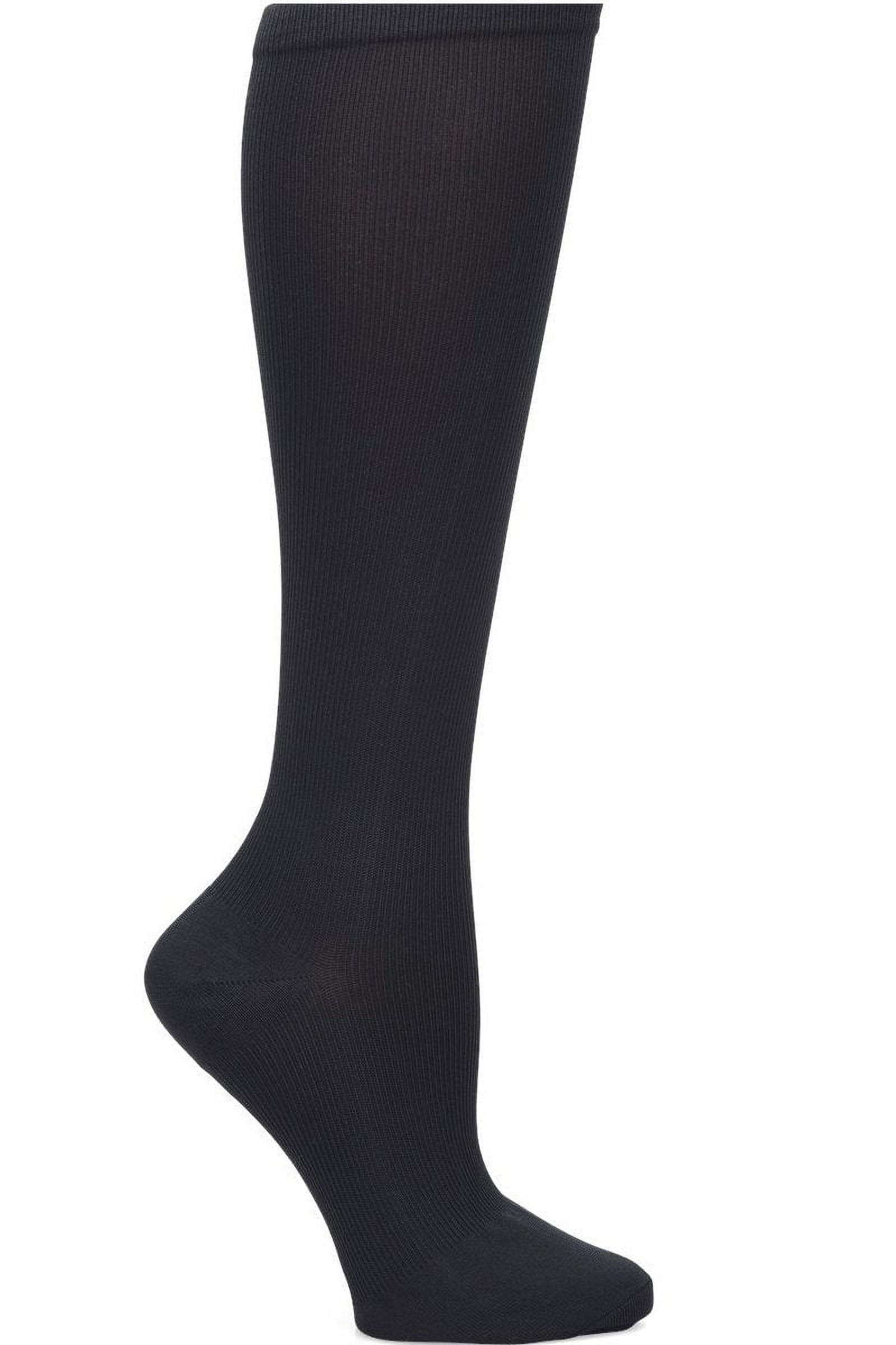 Nurse Mates Compression Socks Wide Calf Up To 22" Color Black, Size 9
