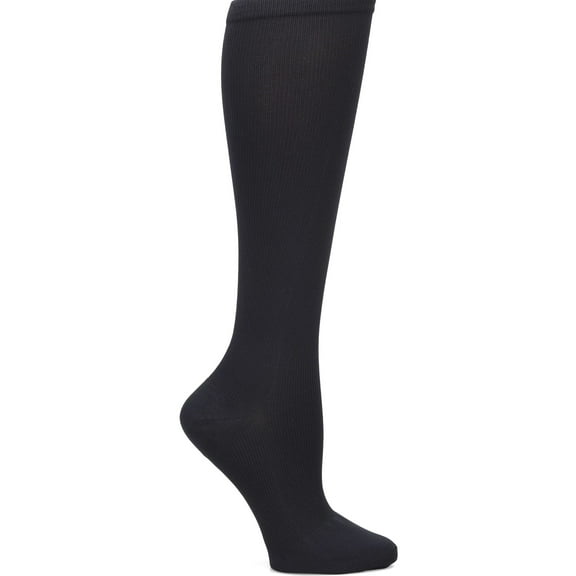 Nurse Mates Compression Socks Wide Calf Up To 22" Color: Black, Size: 9-11 Wide